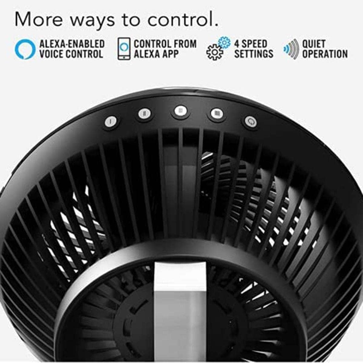 Vornado 660 AE Large Whole Room Works with Alexa Air Circulator Fan with 4 Speeds, Black, A Certified for Humans Device