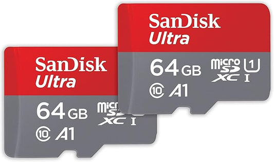 SANDISK 64GB 2-Pack Ultra microSDXC UHS-I Memory Card (2x64GB) with Adapter - SDSQUAB-064G-GN6MT