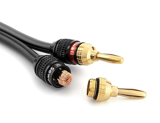 Sewell Deadbolt® Banana Plugs 14-Pairs, Gold Plated Speaker Plugs, Quick Connect, Tool-Free, SW-29863-14