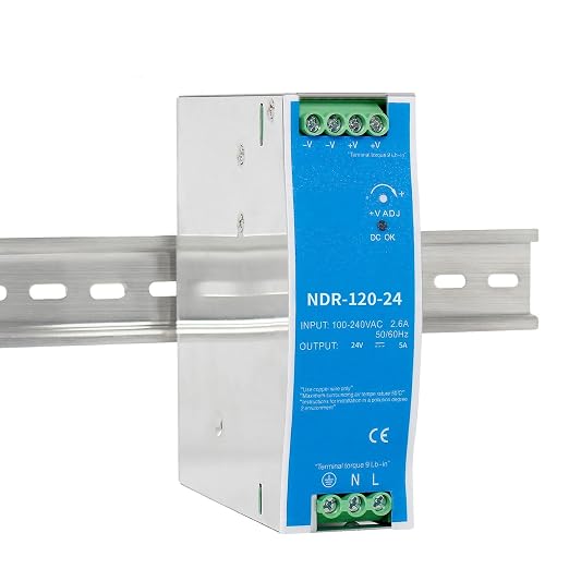 24VDC DIN Rail Power Supply NDR120-24 120W 24v 5a Power Supply Output 24VDC 5A with Dual Output 120vac to 24vdc Power Supply