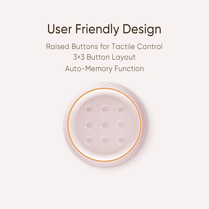 Noise Machine, White Noise Sound Machine for Baby & Adults, 26 Soothing Sounds, 8 Night Light Colors, Tap Control, 6 Timer Settings, Auto-Off & Memory, 4-7-8 Breathing (Blue, Standar)