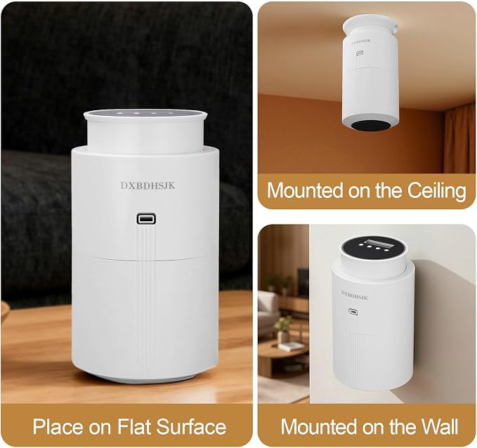 Bluetooth Waterless Diffuser, Smart Home Essential Oil Diffuser, Fragrance Coverage Up to 2,000 Sq Ft, Ideal for Home, Hotel, Office, Restaurant and Spa. (White)