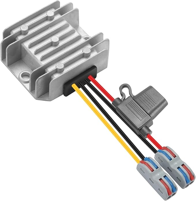 9-32V to 12V 5A 60W Waterproof DC-DC Buck Converter with Fuse | Step Down Power Transformer for Automotive, LED Lights, Construction Sites, Tools