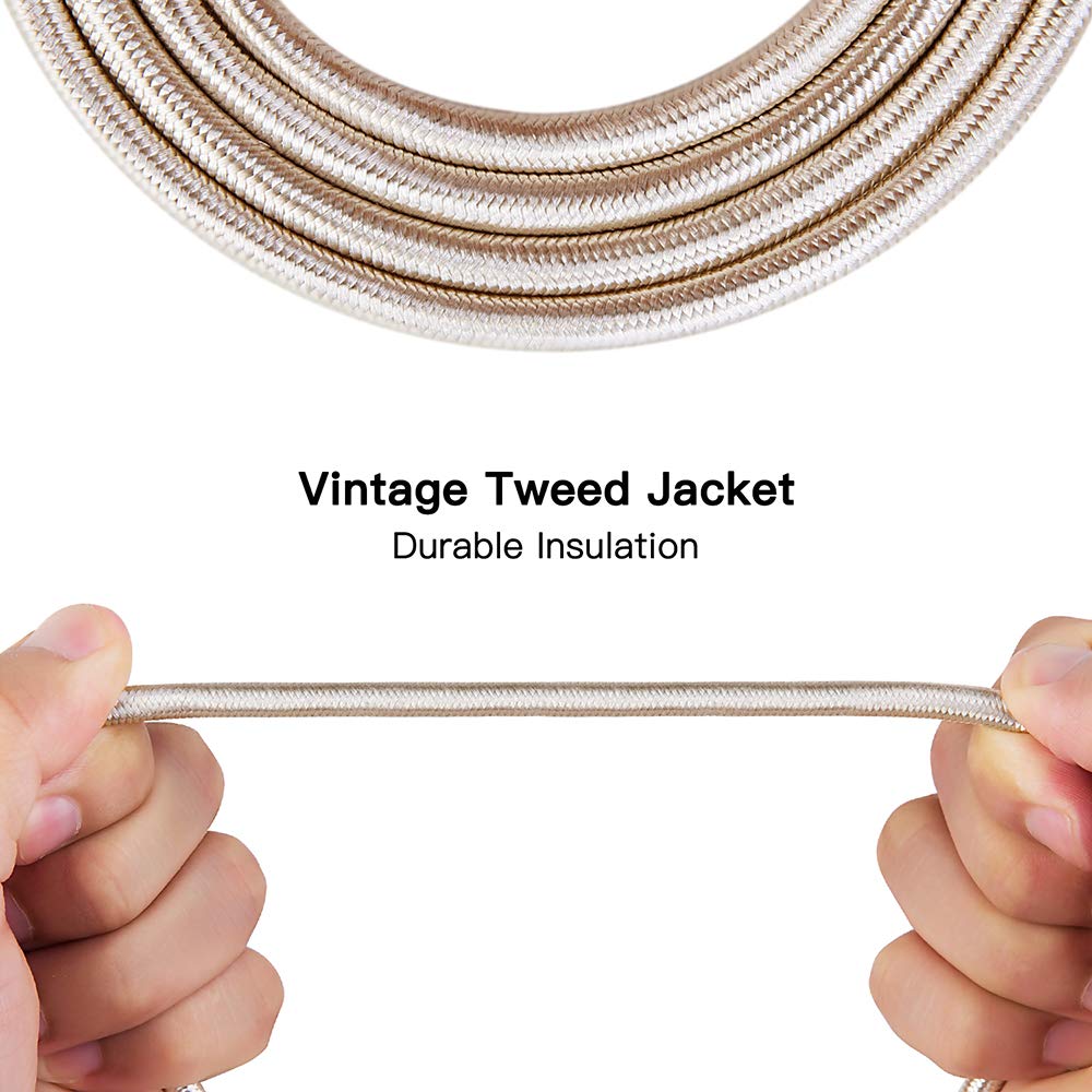 Devinal 1/4 inch Extension Cord, 1/4" Male to Female Cable, 6.35mm Quarter inch Headphone Extender Gold Plated Nylon Braided Durable Audio Cable Stereo Cord, 10 Feet 3Meters