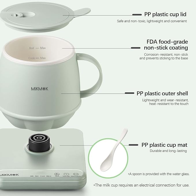 Desk Electric Mug 400ML, 300W Fast Boiling Kettle & Portable Water Warmer | 45-100℃ Temperature Control, 4-in-1 Modes, LED Digital Display Mini Water Dispenser For Coffee Tea Oatmeal Office Dorm Home