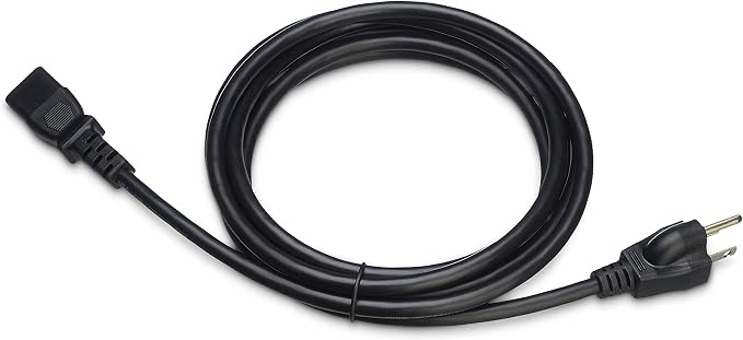 Amazon Basics Computer Monitor TV Replacement Power Cord, 10 ft, 24 count, Black