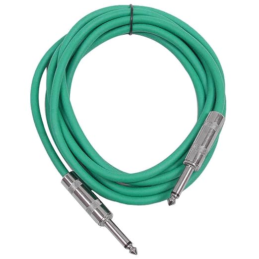 Seismic Audio SASTSX-10Green-6PK 10-Feet TS 1/4-Inch Guitar, Instrument, or Patch Cable, Green