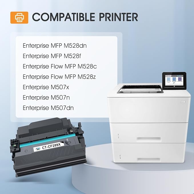 89X 89A Black Toner Cartridge 2 Pack Compatible Replacement for HP 89A CF289A 89X CF289X (with Chip) for LaserJet Enterprise M507 M507n M507dn M507x MFP M528dn M528f M528c M528z M528 Series Printer
