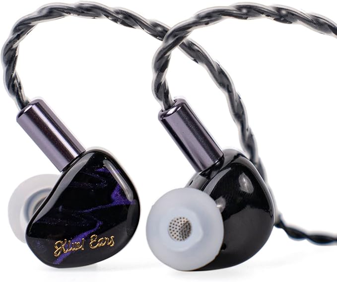 Linsoul Kiwi Ears Cadenza 10mm Beryllium Dynamic Driver IEM 3D Printed with Detachable Interchangeable Plug 0.78 2pin 3.5mm IEM Cable for Musician Audiophile (Purple)