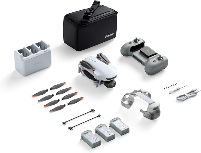 Potensic ATOM 3 Drones with Camera for Adults 4K 60fps, 8K Photo, 120-Min Flight, 16KM Transmission, 1/1.3’’ CMOS, AI Track 2.0, Med-Tele Mode, QuickShots, Under 249g, Fly More Combo(3 Batteries)