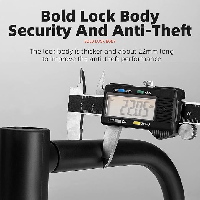 ROCKBROS U Lock Bike U Lock with Cable Heavy Duty Anti Theft Bike Lock U-Lock 4 ft Cable Mounting Bracket for Bikes eBikes Motorcycles Scooters