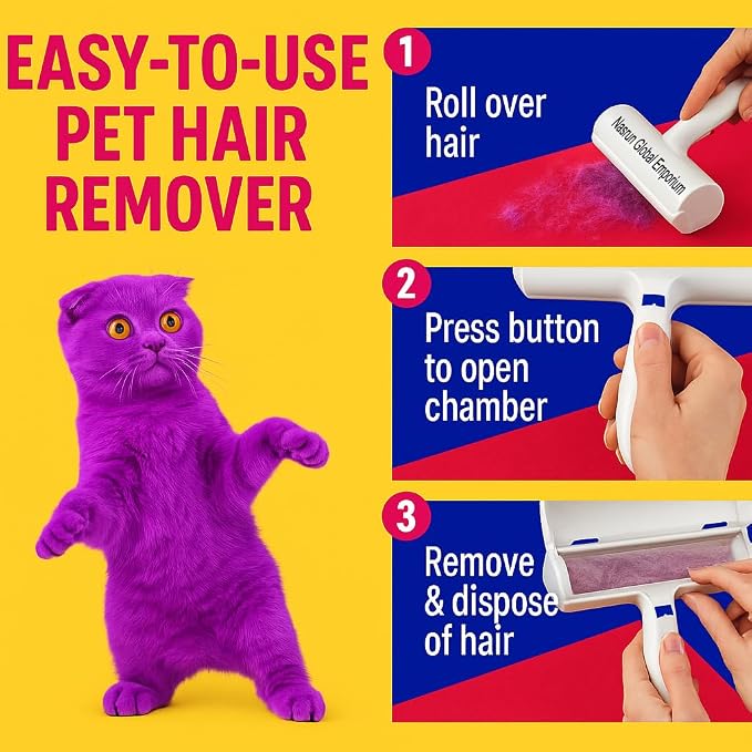 Reusable Lint Remover – Pet Hair & Fur Remover for Clothes, Carpets, Furniture & Sofas – Copper Blade, Eco-Friendly, Manual Fabric Shaver (Blue/Silver)