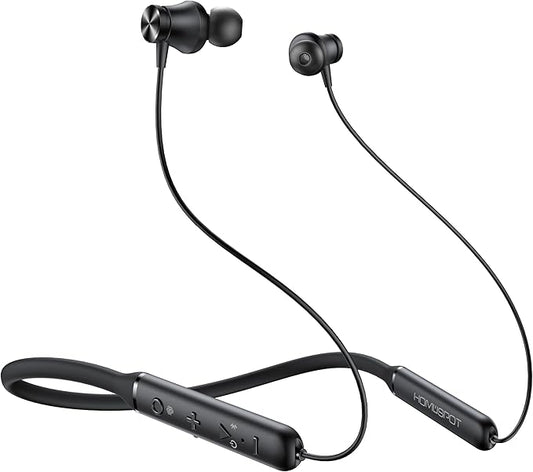 HomeSpot JY300 Wireless Neckband Headphones, Bluetooth Auracast Ready with App Enhanced, Support aptX HD & LC3 Audio, 40-Hour Battery, for Gaming, Workouts & Commute