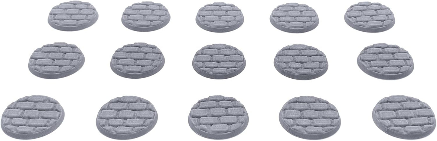 Miniature Bases - Scenic Texture - Masonry - 32mm (15pcs), 3D Printed Tabletop RPG and Wargame Miniature Accessories