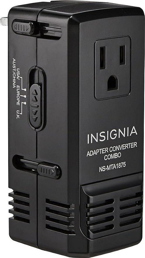 Insignia - All-In-One Travel Adapter/Converter - Black