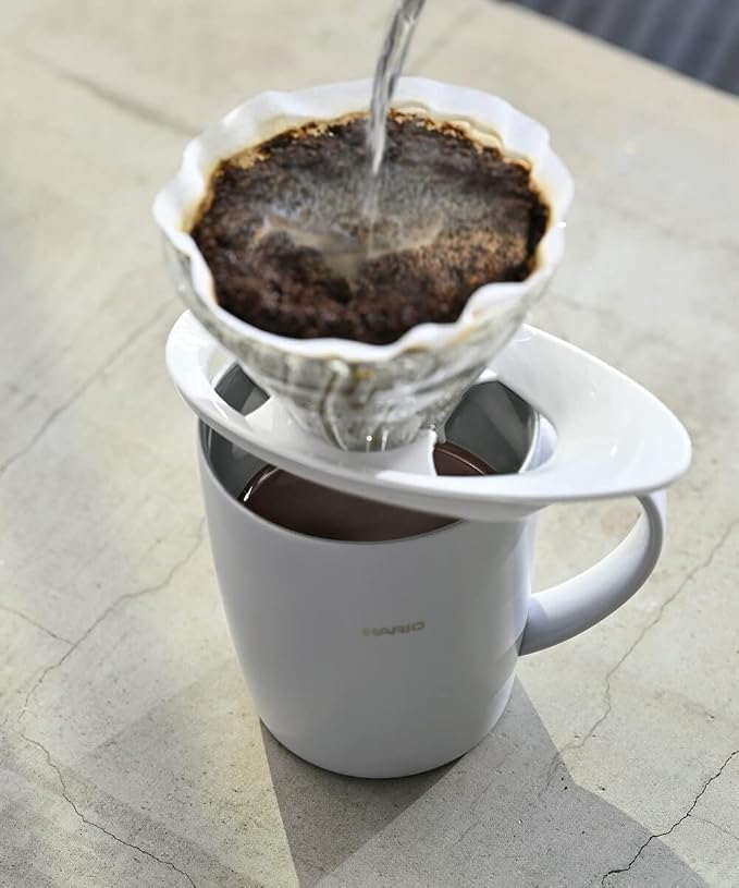 HARIO V60 VDGR-01-B Heat Resistant Glass Transparent Dripper, 01, For 1 to 2 Cups, Black, Made in Japan