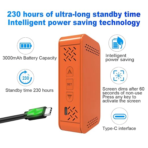 7-in-1 Portable Oxygen Detector for Indoor and Outdoor,288H Standby,O2 Detector with O2,Temperature,Humidity,Illumination,Room Oxygen Monitor for Car,RV,Camping,Travel (Orange)