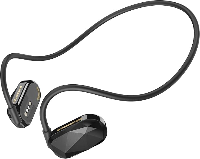 Monster Aria Air Conduction Headphones, Open Ear Wireless Bluetooth Headset, Lightweight Sport Headphones with ENC Clear Talk, 8H Playtime for Running, Cycling, Hiking, Driving(Black