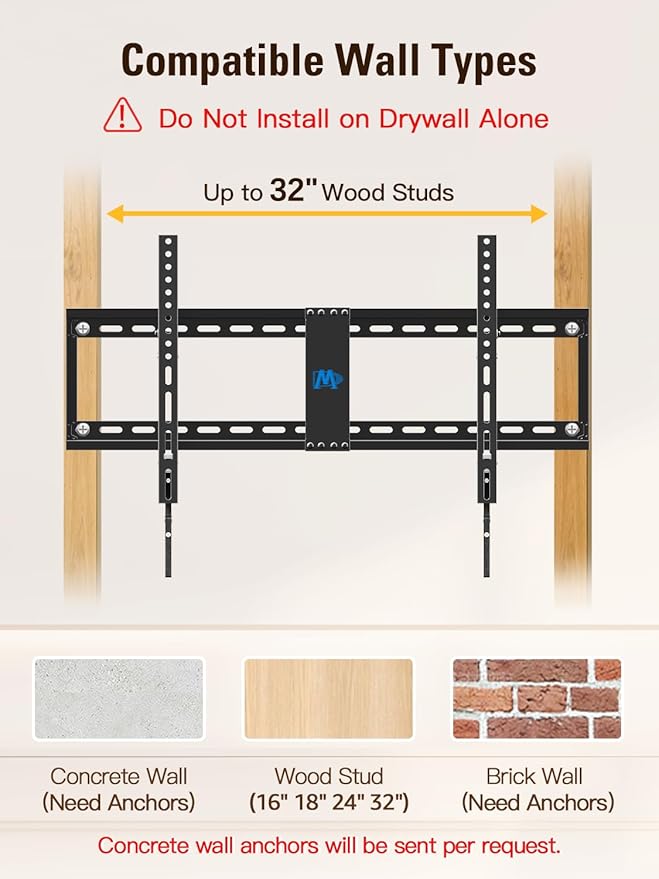 Mounting Dream Tilt TV Wall Mount for Most 42-84 inch TV, Universal Tilt TV Mount Wall Bracket with Low Profile Design, Max VESA 800x400mm and 132 LBS, Easy for Centering on 16", 18", 24", 32" Studs
