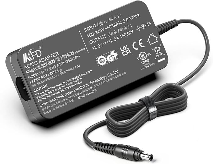 [UL LISTED]KFD 150W 12V AC Adapter for Drobo DroboFS, S, 5D, 5Dt, 5N, 5N2, 5C 5D3 5-Bay 4 Bay Array Network Storage DR-5X-1P11 DAS Hard Disk Drive HDD NAS Charger FSP150-AHAN1 Drobo Power Supply Cord