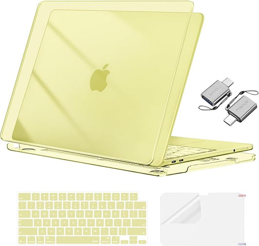 MOSISO Crack-Resistant Cover Compatible with MacBook Neo Case 13 inch 2026 Release Model A3404 with A18 Pro Chip, Protective Hard Shell&Keyboard Cover&Screen Film&Type C,Crystal Citrus