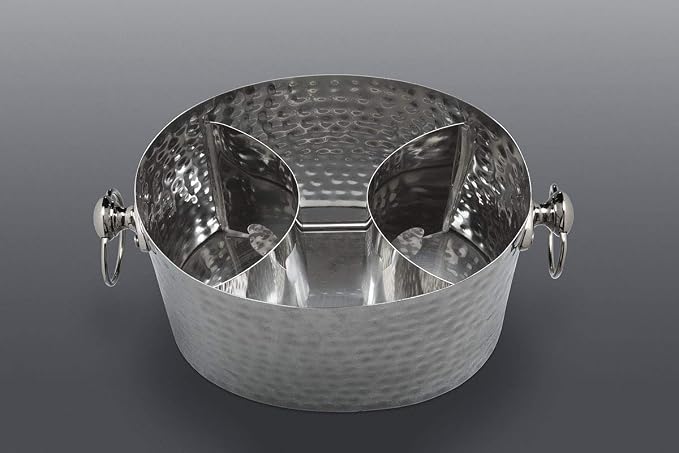 2-Bottle Wine Chiller Ice Bucket | Keeps Bottles Cold Without Touching Ice | Handcrafted Artisan Design | Patented Technology | Stainless Steel