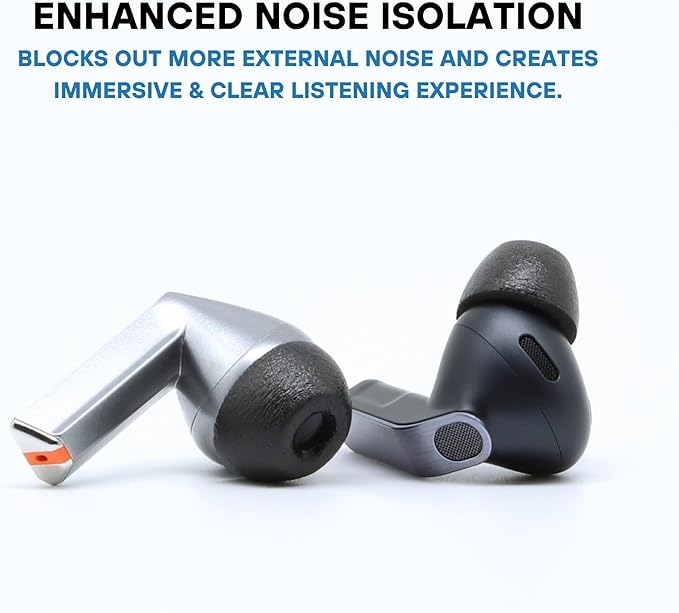 Comply TrueGrip | Premium Memory Foam Replacement Earbud Tips for Samsung Galaxy Buds4 Pro & Buds3 Pro | Long-Lasting Comfort, Secure Fit, Noise Isolation | Black (Medium) (3 Pairs)