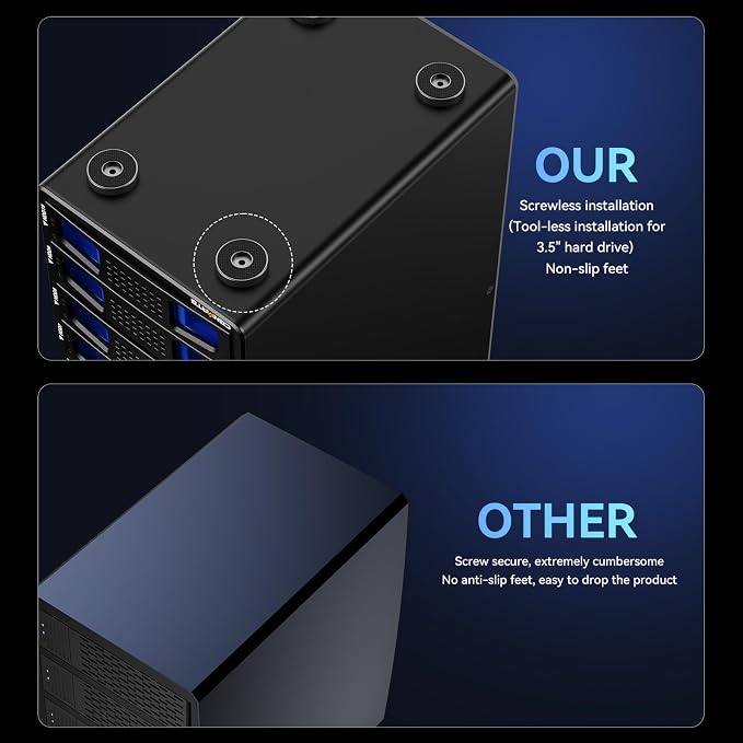 CENMATE Aluminum 10 Bay Hard Drive RAID Enclosure with Cooling Fan for 2.5/3.5" SATA HDD/SSD with USB A/C 3.0＋eSATA Cable, 3.5 Hard Drive Enclosure Supports 160TB Capacity, 8 RAID Modes, DAS(NO NAS)