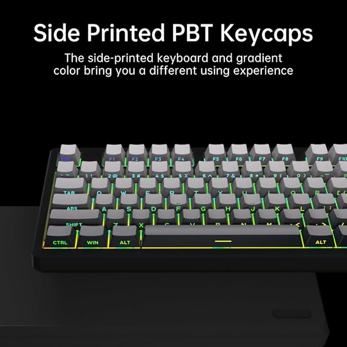 DELUX Wired Ergonomic Mouse and Mechanical Gaming Keyboard Combo, M618PLUS RGB Ergonomic Vertical Mouse, KM87PRO Wireless Mechanical Keyboard (M618PLUS RGB-KM87PRO)