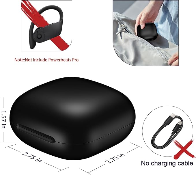 Replacement Charging Case Compatible with Powerbeats Pro: Charger Case with Bluetooth Pairing Button, 700mAh Battery, Not Included Earbuds
