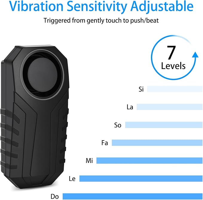 USUPERINK Bike Alarms for Ebikes, 2Pcs Wireless Bike Alarm with Remote, Anti-Theft Bicycle Motorcycle Alarm Wireless Security Vibration Motion Sensor Alarms, IP65 Waterproof Super Loud 113dB
