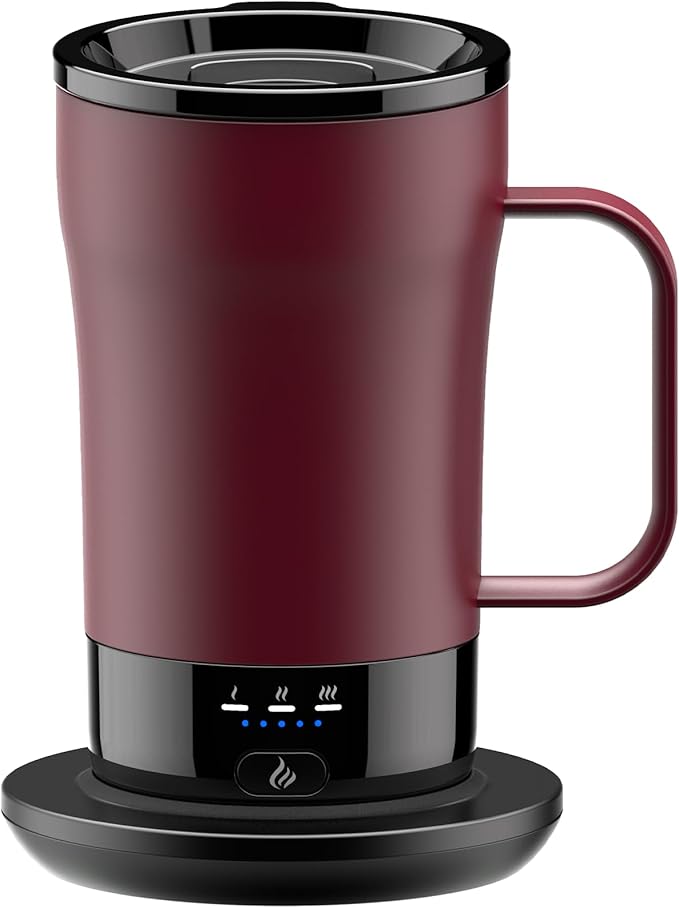 Self-Heating Coffee Mug, 14oz Heated Coffee Mug - Rechargeable Temperature Control Coffee Mug Keep Coffee Hot, Smart Mug Great Gift for Coffee Lovers & Slow Sippers