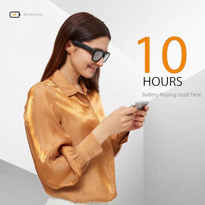 OhO sunshine Bluetooth Audio Sunglasses, Lightweight Open Ear Sport Glasses, 10H Playtime, Water Resistant with Voice Control