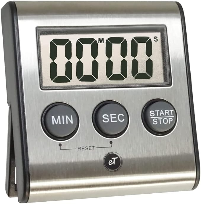 eTradewinds Elegant Digital Kitchen Timers 2 Pack Bundle Featuring Stainless Steel Models eT-23 and Model eT-25, Auto Shutoff Auto Memory