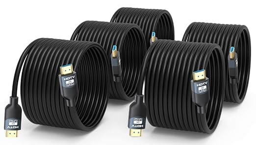 8K HDMI 2.1 Cables 20 FT, 5-Pack, High Speed HDMI ARC/eARC Cable 48Gbps, 8K@60Hz, 4K@144Hz, 1080P@240Hz-HDCP 2.2,3D/HDR for Soundbar, PS5/4, Xbox, Roku, Cinema, TV, Computer, Monitor