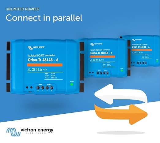 Victron Energy Orion-Tr DC to DC Converter - 48/48-Volt 6 amp 280-Watt | IP43 Protected, for Dual Battery Systems, Isolated