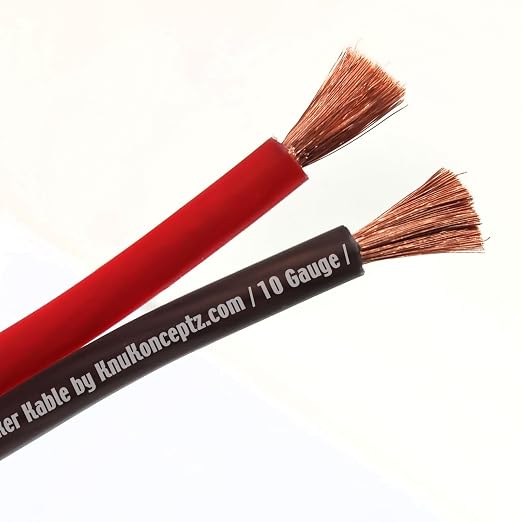 KnuKonceptz Kord Speaker Cable 12 Gauge Oxygen Free Copper Speaker Wire 100' Red/Black