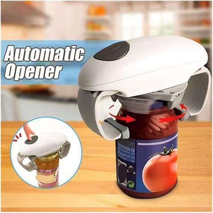 Can Opener, Automatic Can Opener for Glass Jars & Bottles - One-Touch Effortless Kitchen Tool