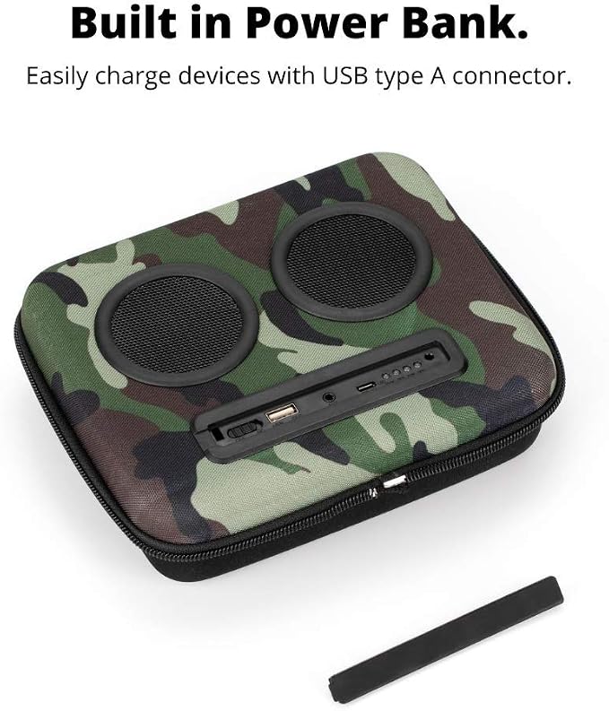 Super Real Bluetooth Speaker Backpack with 20-Watt Speakers & Subwoofer for Parties/Festivals/Beach/. Rechargeable, Works with iPhone & Android (Camouflage, Latest Premium Edition)
