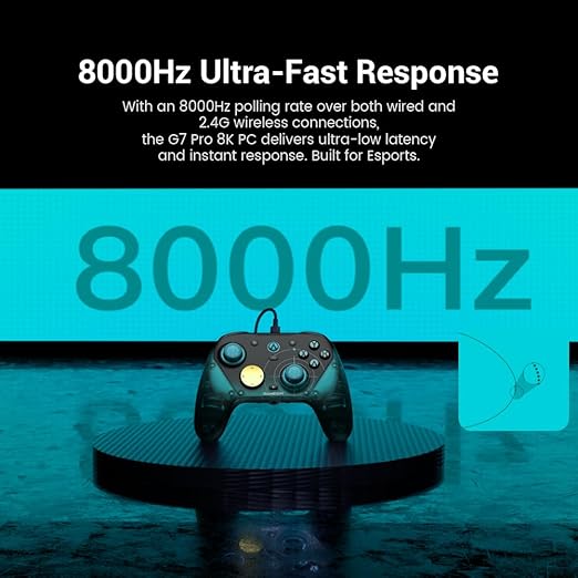 GameSir G7 Pro 8K PC Wireless Controller, Aimlabs Edition – 8000Hz Polling Rate Wired & 2.4G, TMR Joysticks Anti-Stick Drift, Hall Effect Analog Triggers, Esports Gamepad for Windows PC with 3.5mm Audio