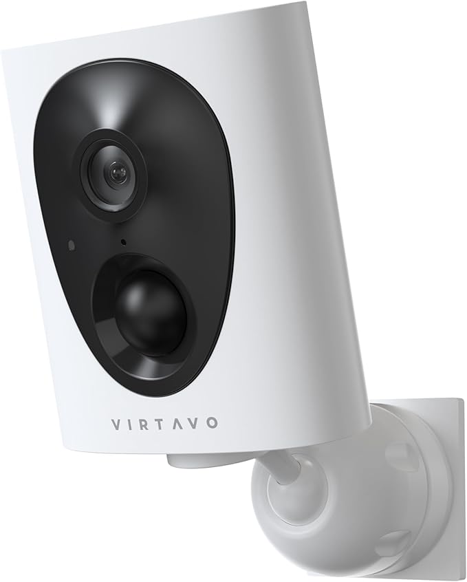 VIRTAVO VistaFlask 2K Security Cameras Wireless Outdoor, Battery Powered, AI Motion Detection, for Home Security, Starlight Lens for Colorful Night Vision, 2-Way Audio, Weatherproof, Cloud/SD Storage