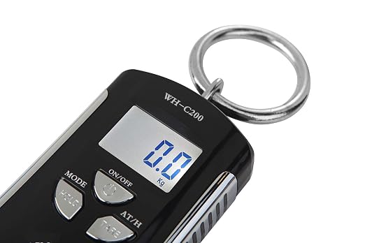 Klau Portable Fish Scale, 200 kg / 400 lb,Black and Silver | Heavy Duty Digital Hanging Scales, LCD Display with Backlight, For Home Farm Market Hunting