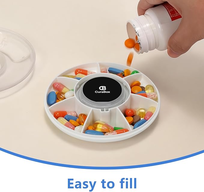 Weekly Medicine Pill Organizer BPA Free 7-Day Travel Pill Dispenser Portable for Daily Medication Management, Large Compartment for Vitamin, Supplements, Fish Oil