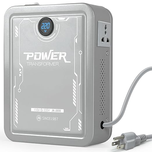 SUNSHUN 2000W 110v to 220v Converter Step Up Voltage Transformer 110v/120V to 220V/240V with 2 Output Sockets for Europe Asia Appliances Used in US 2000 Watts Grey