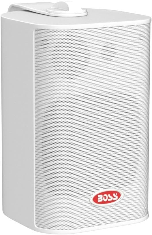 Boss Audio MR4.3W 200-Watt 3 Way Marine 4-Inch Enclosed System Speaker, White