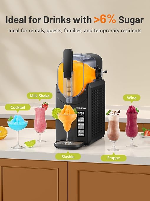 KEENSTAR Slushie Machine, 88oz Slushy Machine for Home with Self-Cleaning, Professional Frozen Drink Maker, No Ice Needed, 5 Preset Programs for Frozen Margaritas, Frappés, Milkshake & More