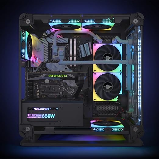 Thermaltake TOUGHFAN 12 RGB Radiator Fan 3 Pack, 16.8 Million RGB Lighting, Max Air Flow 53.75 CL-F135-PL12SW-A
