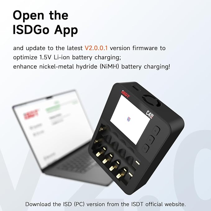 ISDT C4 EVO Fast Battery Charger 6-Bay AA AAA 18650 21700 Smart Battery Analyzer Tester for 1.5v Li-ion 1.2v Ni-MH Ni-Cd NiZN Rechargeable Batteries with Discharge Refresh 36W USB-C Input