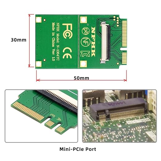 ChenYang Mini PCI-E/M.2(A+E Key) to 4 SATA 3.0 Extension Card Adapter for Motherboard SATA Hard Drive Port Extension with 10cm Flat Cable