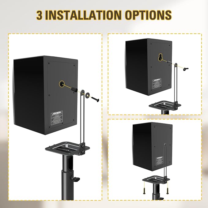 Mounting Dream Speaker Stands Height Adjustable for Satellite & Small Bookshelf Speakers, Set of 2 Floor Stand Mount for Bose Polk JBL Sony Yamaha and Others - 11LBS Capacity MD5402